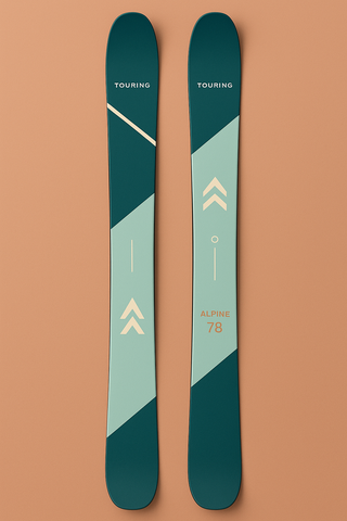 Touring ski light blue and blue with white line