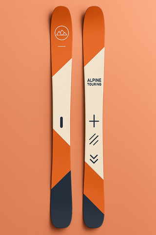 Touring ski blue and orange