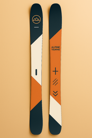 Touring ski white and orange