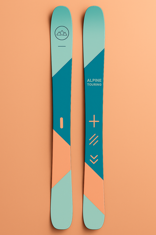 Touring ski light blue and orange