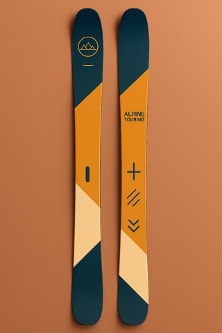 Touring ski blue and yellow
