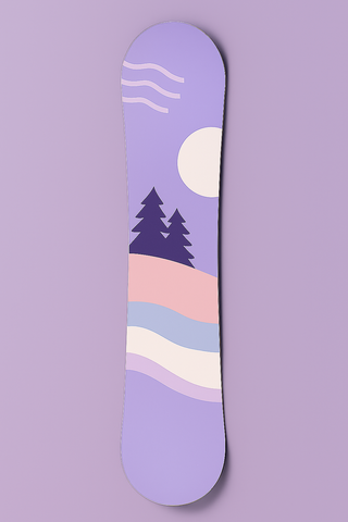 Snowboard trees and moon